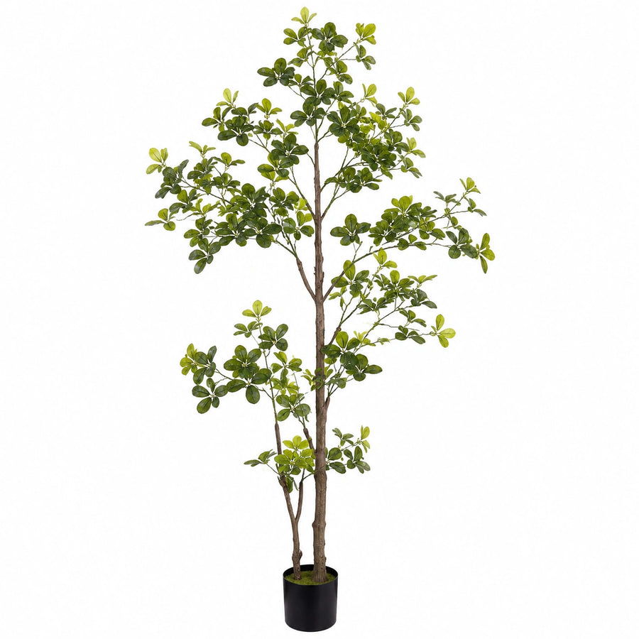 Arbre artificiel 180 cm feuillage synthétique vert en pot décoratif intérieur