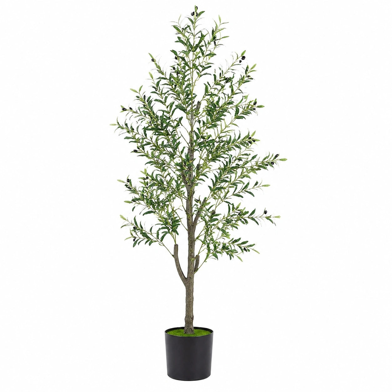 Olivier artificiel 180 cm feuillage vert en plastique pour décoration intérieure