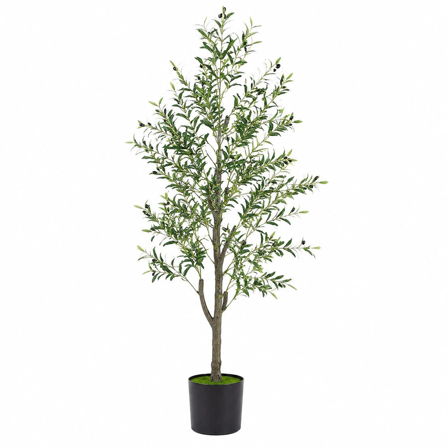 Olivier artificiel 180 cm feuillage vert en plastique pour décoration intérieure