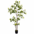 Arbre artificiel 180 cm feuillage synthétique vert en pot décoratif intérieur