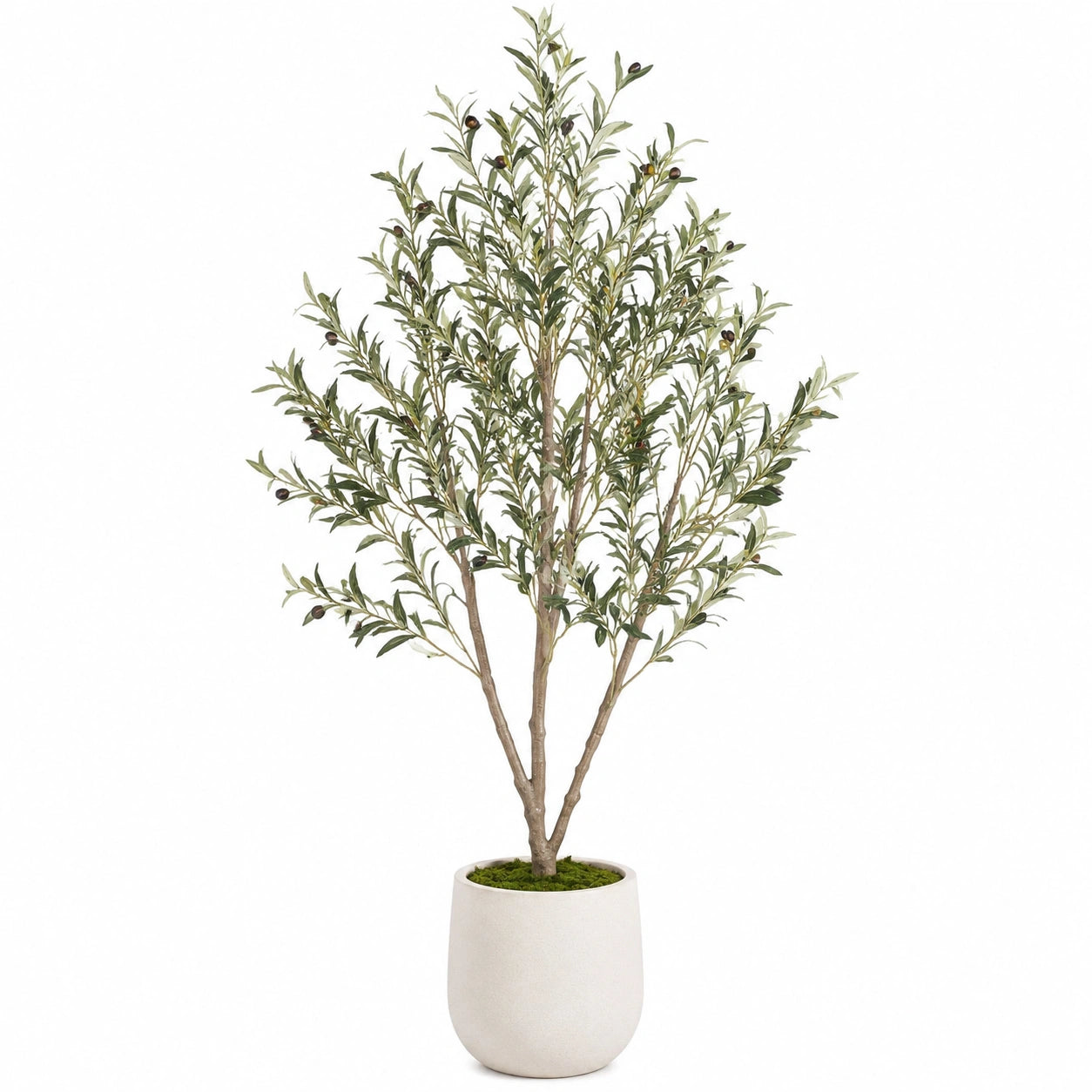 Olivier artificiel 180 cm en plastique vert avec pot décoratif pour intérieur