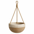 Jardinière suspendue diamètre 30 cm ciment et corde de jute beige style naturel