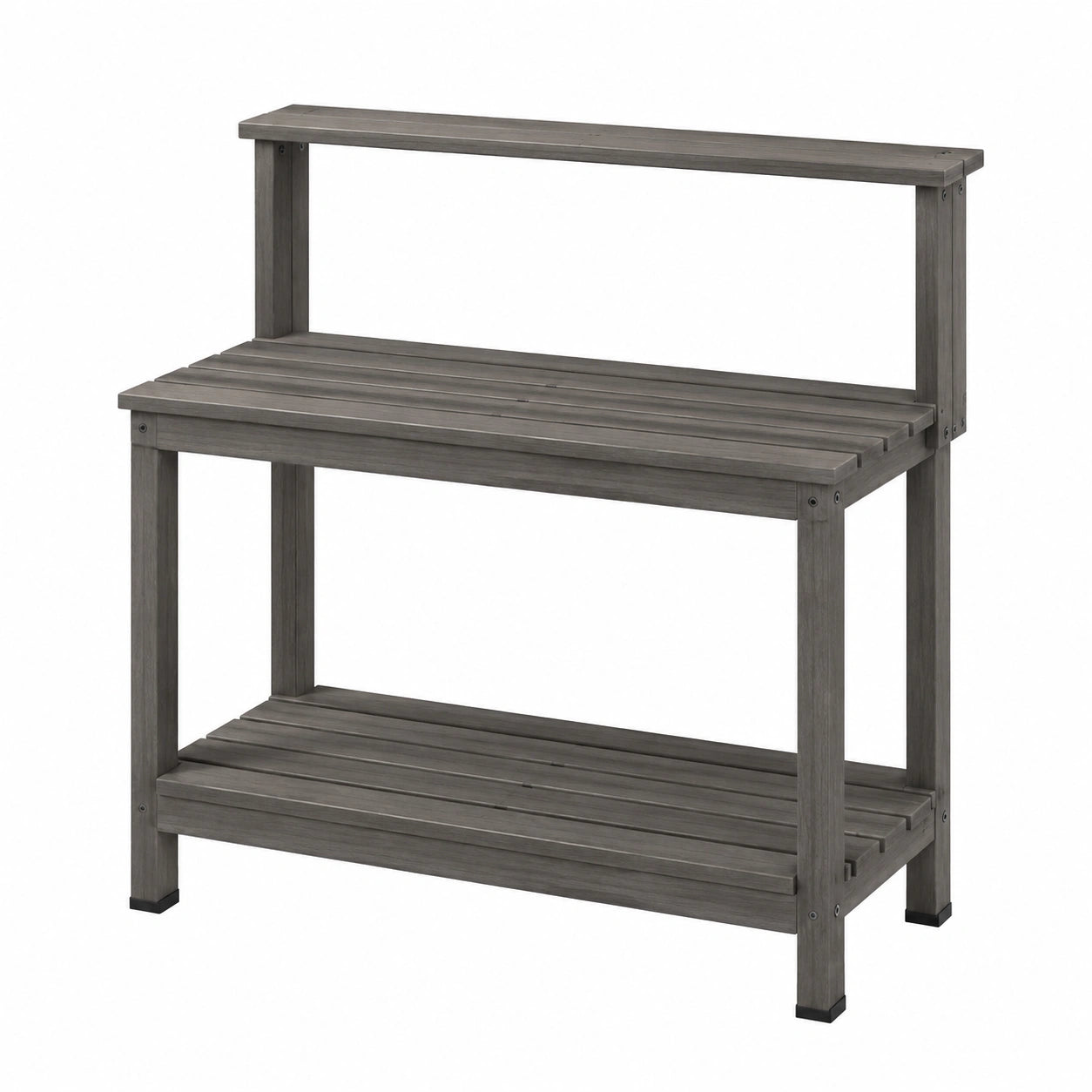Table de jardinage 90 x 45 x 120 cm en bois gris avec étagères